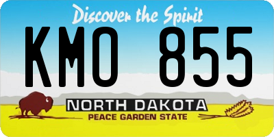 ND license plate KMO855