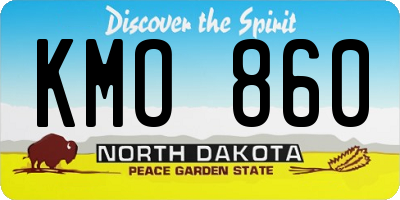 ND license plate KMO860