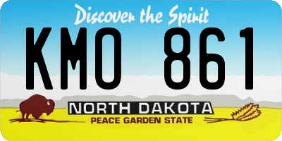 ND license plate KMO861