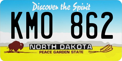 ND license plate KMO862