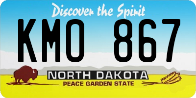 ND license plate KMO867