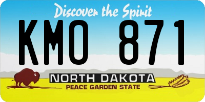 ND license plate KMO871