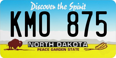 ND license plate KMO875