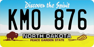 ND license plate KMO876