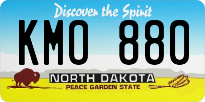 ND license plate KMO880