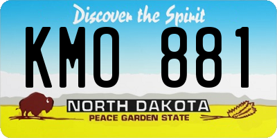 ND license plate KMO881