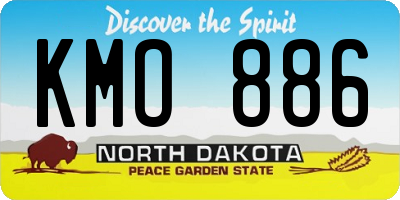 ND license plate KMO886