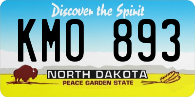 ND license plate KMO893