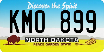 ND license plate KMO899