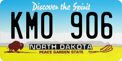 ND license plate KMO906