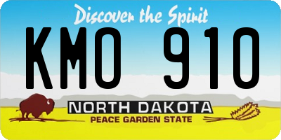 ND license plate KMO910