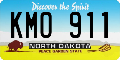 ND license plate KMO911