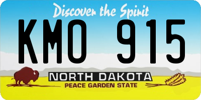 ND license plate KMO915
