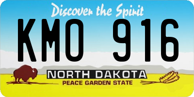 ND license plate KMO916