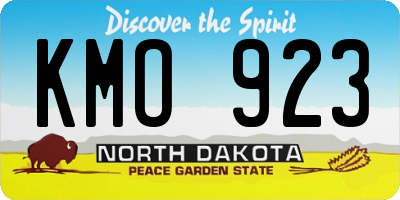 ND license plate KMO923