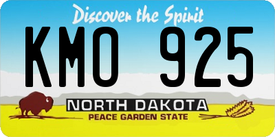 ND license plate KMO925