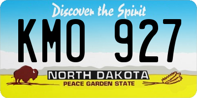 ND license plate KMO927