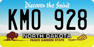 ND license plate KMO928