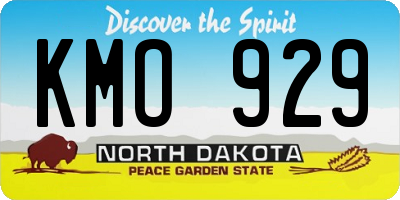 ND license plate KMO929