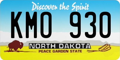 ND license plate KMO930