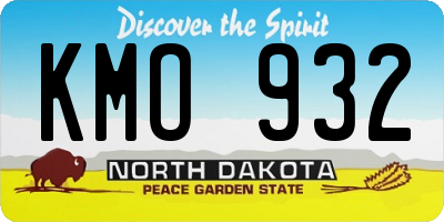 ND license plate KMO932
