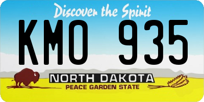 ND license plate KMO935