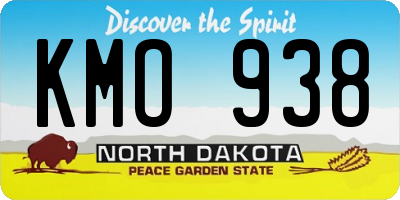 ND license plate KMO938