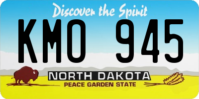 ND license plate KMO945