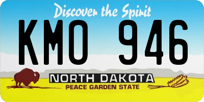 ND license plate KMO946