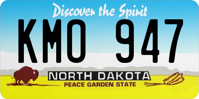 ND license plate KMO947