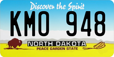ND license plate KMO948