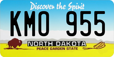 ND license plate KMO955