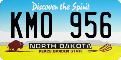 ND license plate KMO956