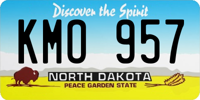 ND license plate KMO957