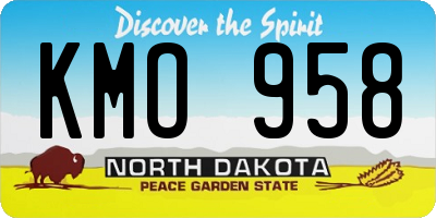 ND license plate KMO958