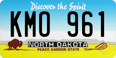 ND license plate KMO961