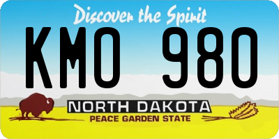ND license plate KMO980