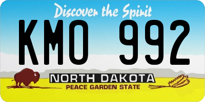 ND license plate KMO992