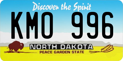ND license plate KMO996