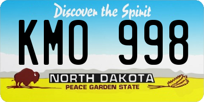 ND license plate KMO998
