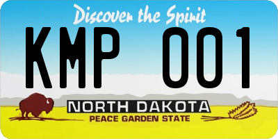 ND license plate KMP001