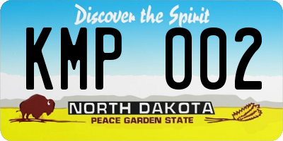 ND license plate KMP002