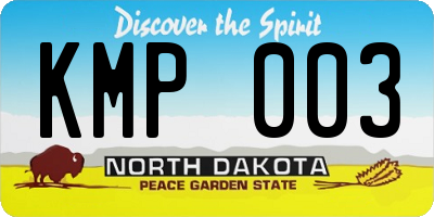 ND license plate KMP003