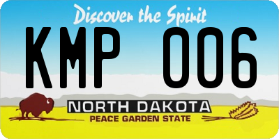 ND license plate KMP006