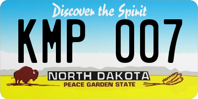 ND license plate KMP007