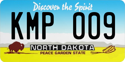 ND license plate KMP009