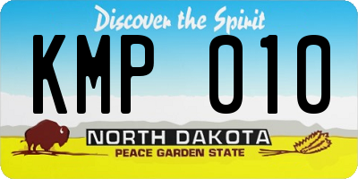ND license plate KMP010