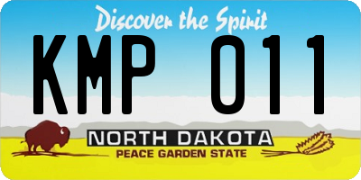 ND license plate KMP011