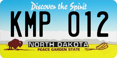 ND license plate KMP012