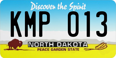 ND license plate KMP013